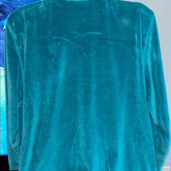 Alfred Dunner Women’s Emerald green Zip-Up Jacket with Sequins Size 16 - Picture 6 of 7